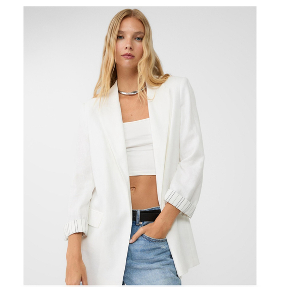 Zara Jackets & Blazers - Zara Linen blend open front blazer Size XS